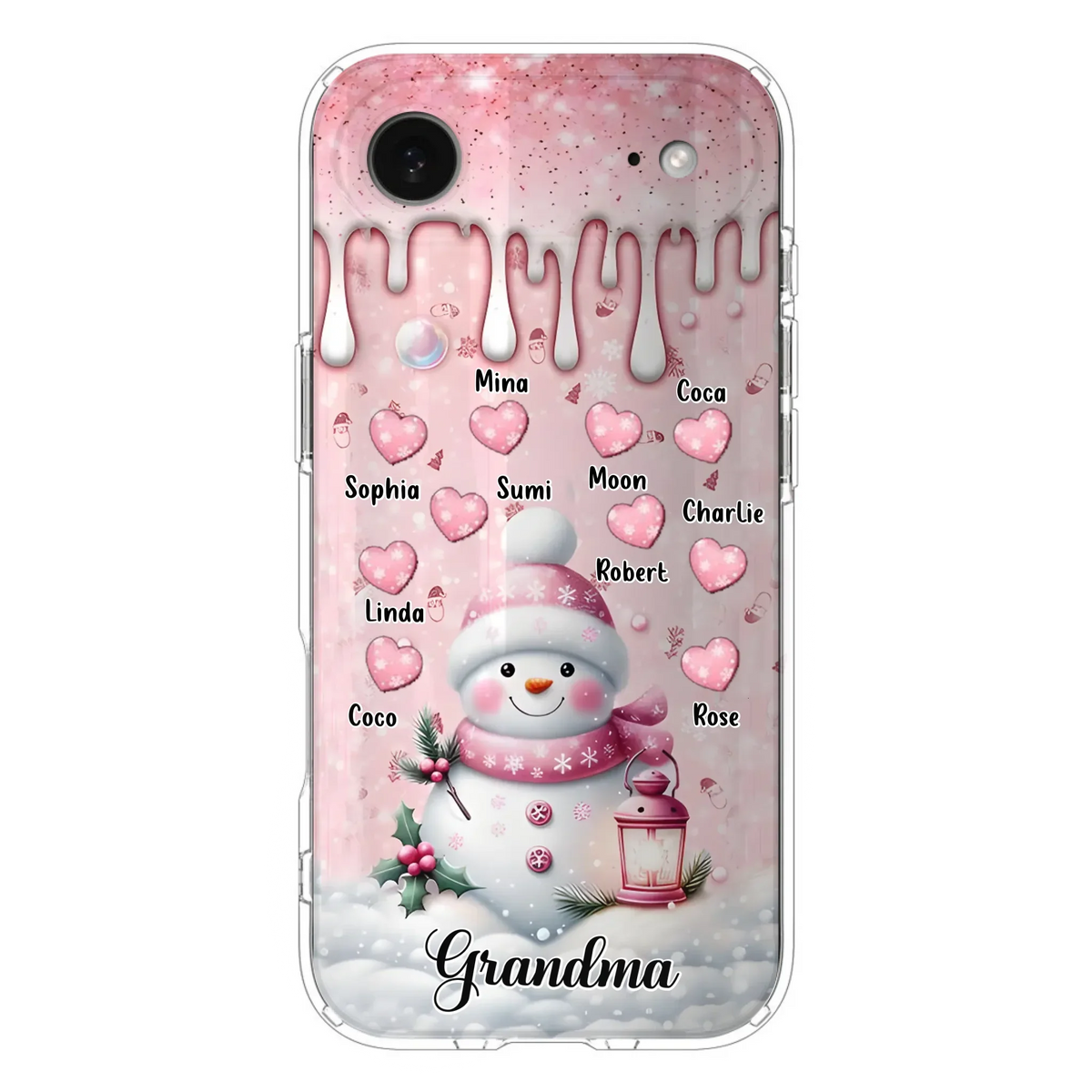 Custom Personalized Snowman Grandma Phone Case - Christmas Gift Idea For Grandma - Up to 10 Kids - Case For iPhone/Samsung - Grandma