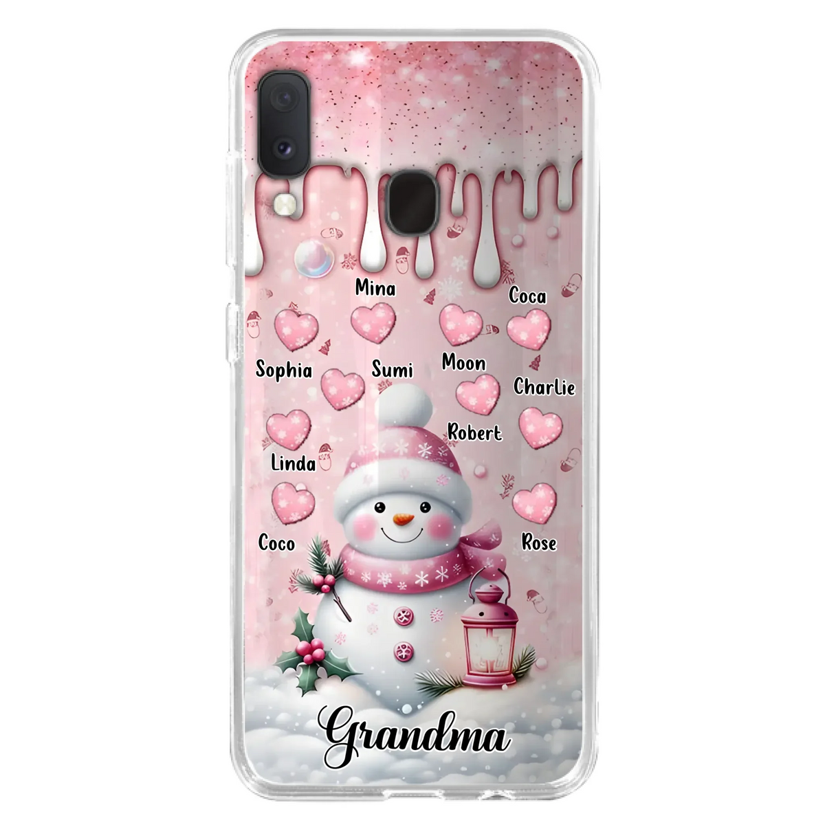 Custom Personalized Snowman Grandma Phone Case - Christmas Gift Idea For Grandma - Up to 10 Kids - Case For iPhone/Samsung - Grandma