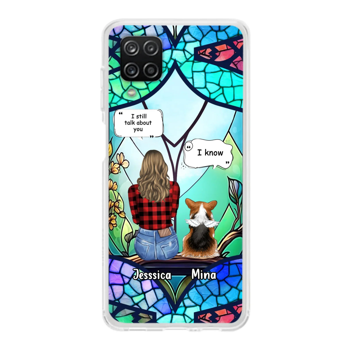 Custom Personalized Memorial Pet Phone Case - Memorial Gift Idea For Dog/ Cat/ Rabbits Owners - Up to 3 Dogs/ Cats/ Rabbits - Case For iPhone And Samsung
