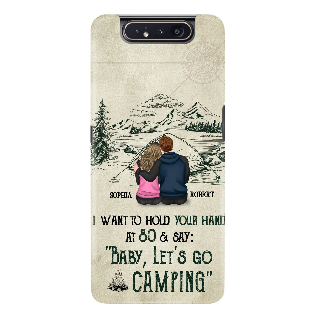 Custom Personalized Couple Phone Case - Gift Idea For Couple - Case For iPhone/Samsung - Baby Let's Go Camping