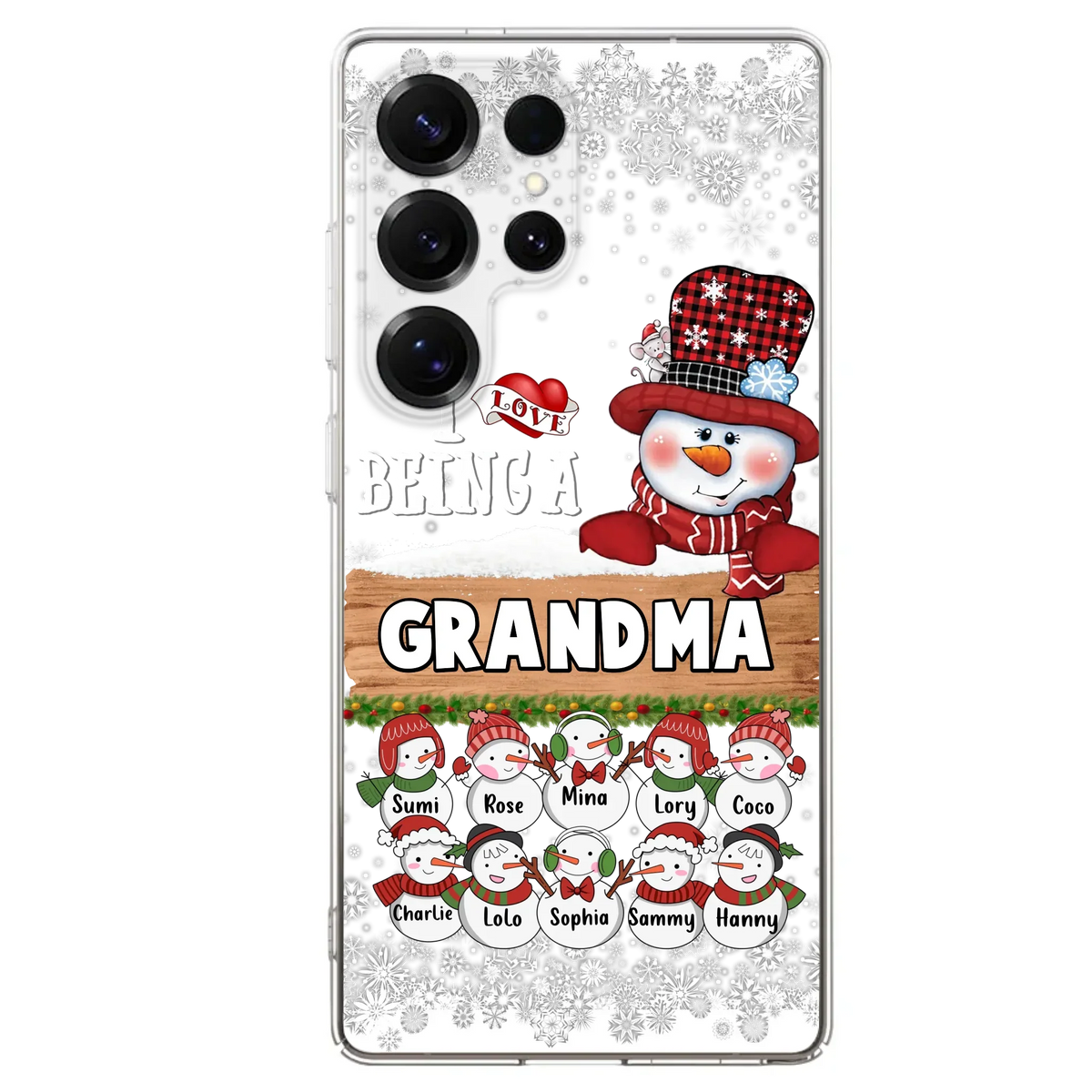 Custom Personalized Grandma Phone Case - Upto 10 Grandkids - Christmas Gift Idea for Grandma - I Love Being A Grandma - Case For iPhone/Samsung