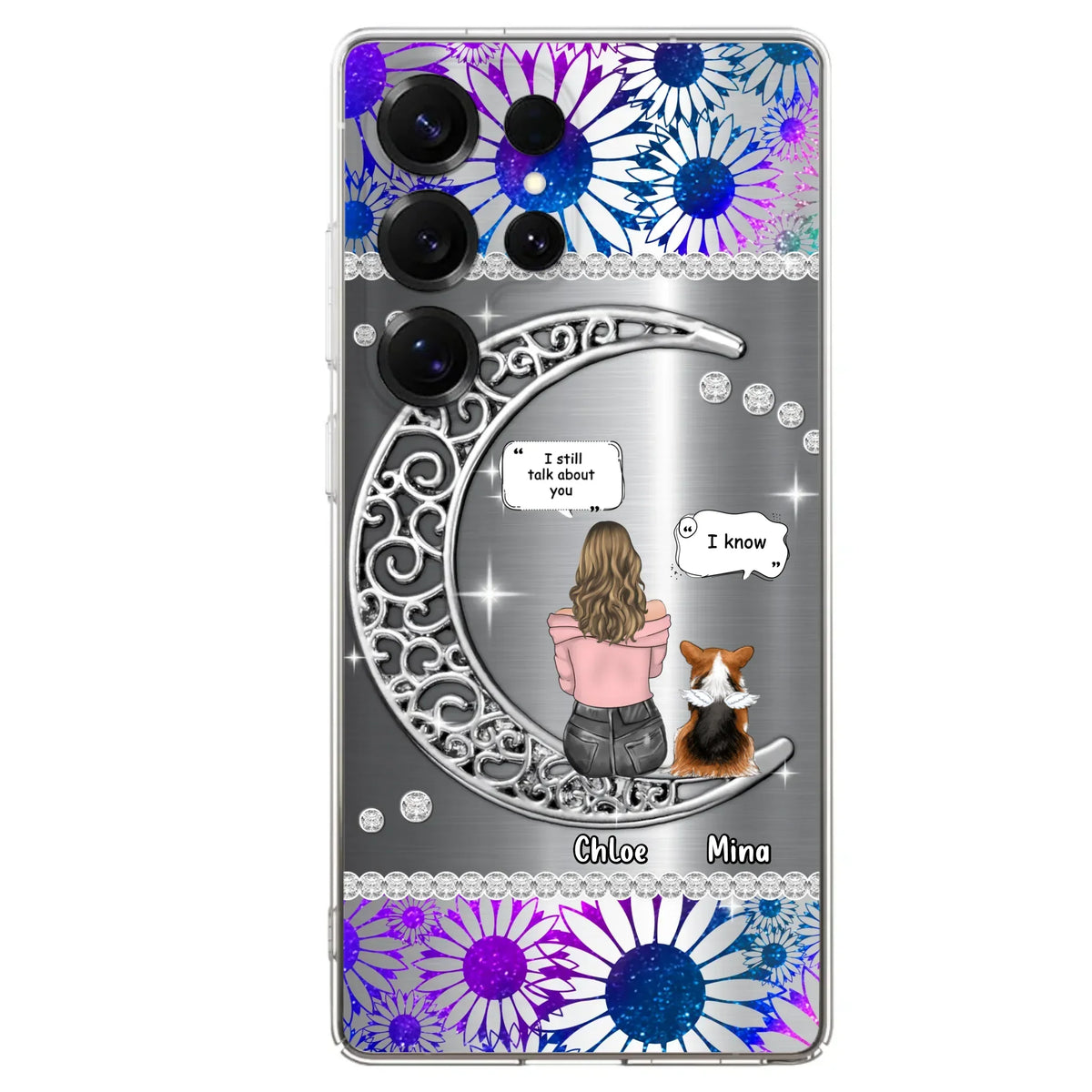 Custom Personalized To The Moon & Back Pet Phone Case - Memorial Gift Idea For Dog/ Cat/ Rabbits Owners - Up to 4 Dogs/ Cats/ Rabbits - Case For iPhone And Samsung