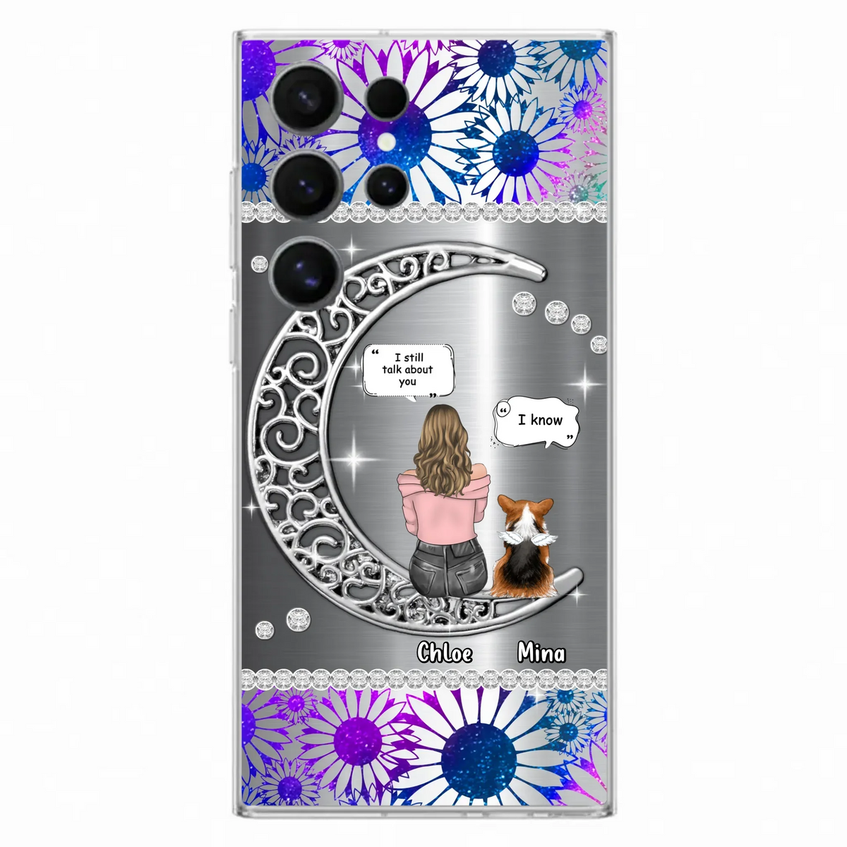 Custom Personalized To The Moon & Back Pet Phone Case - Memorial Gift Idea For Dog/ Cat/ Rabbits Owners - Up to 4 Dogs/ Cats/ Rabbits - Case For iPhone And Samsung