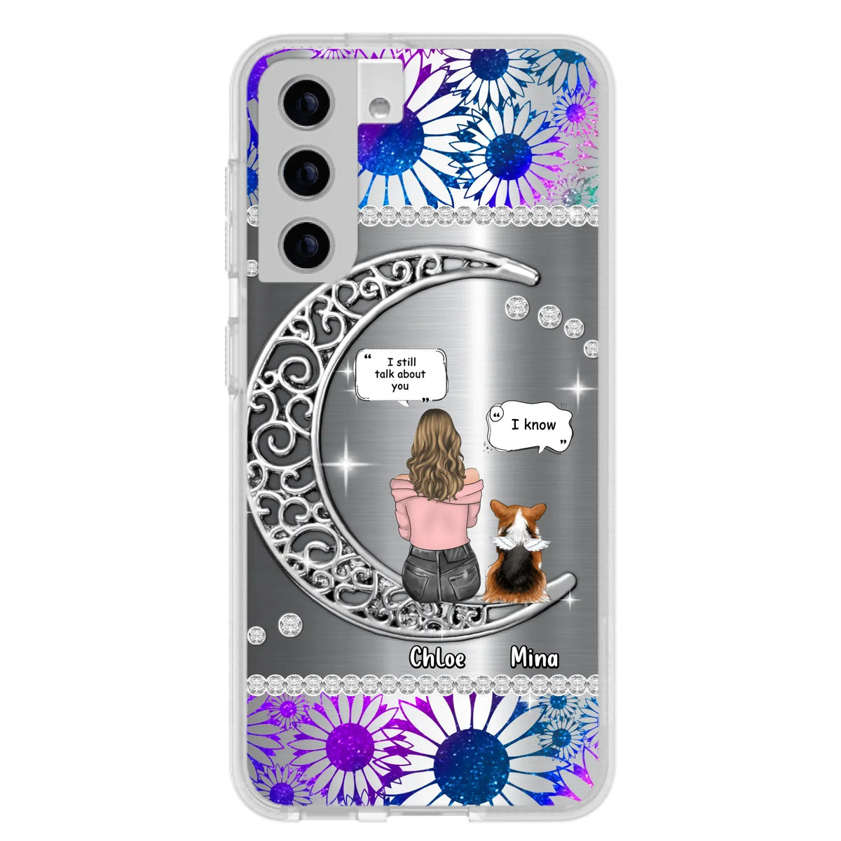 Custom Personalized To The Moon & Back Pet Phone Case - Memorial Gift Idea For Dog/ Cat/ Rabbits Owners - Up to 4 Dogs/ Cats/ Rabbits - Case For iPhone And Samsung