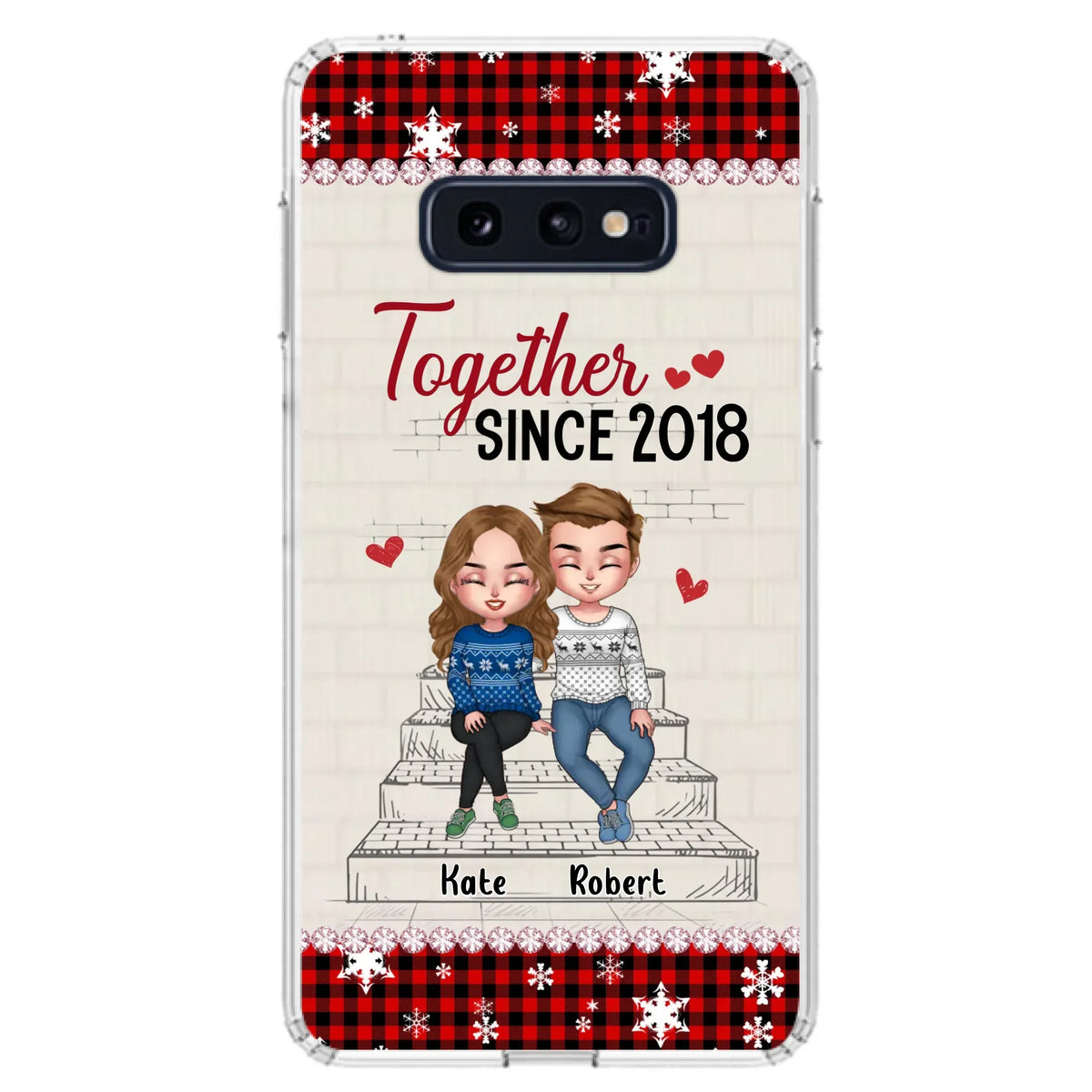 Custom Personalized Christmas Couple Phone Case - Christmas Gift Idea For Couple - Together Since 2018 - Case For iPhone/Samsung