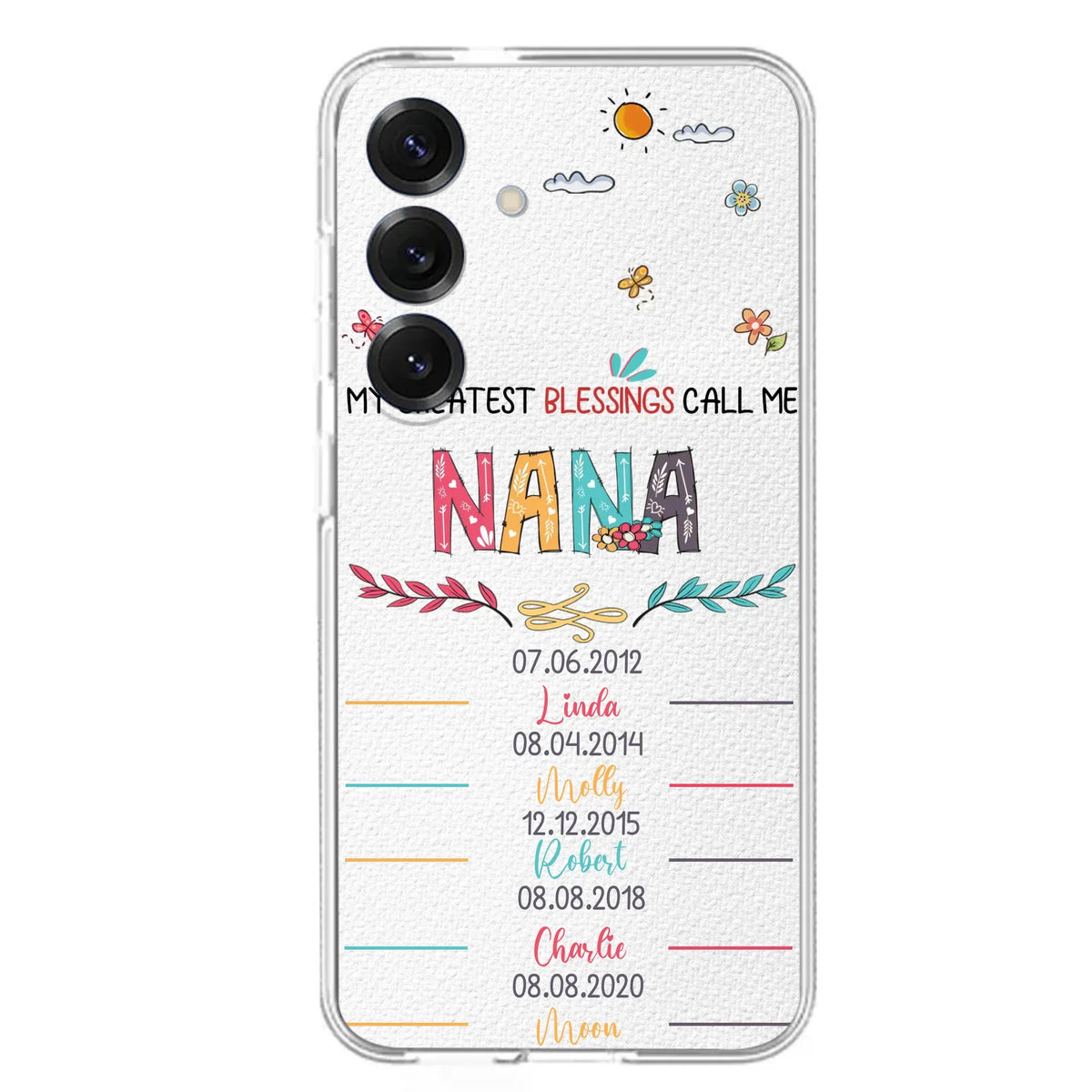 Personalized Grandma Phone Case - Gift Idea For Grandma - Upto 5 Grandkids - My Greatest Blessings Call Me Nana - Case For iPhone/Samsung