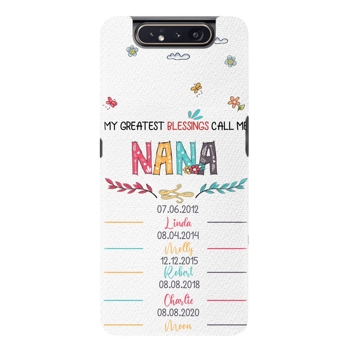 Personalized Grandma Phone Case - Gift Idea For Grandma - Upto 5 Grandkids - My Greatest Blessings Call Me Nana - Case For iPhone/Samsung