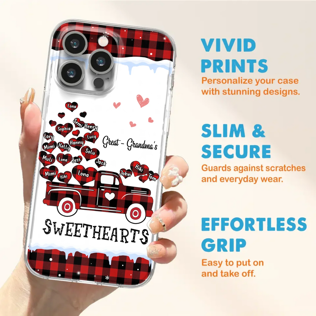 Personalized Grandma Phone Case - Gift Idea For Grandma - Upto 20 Children - Great - Grandma's Sweethearts - Case For iPhone/Samsung