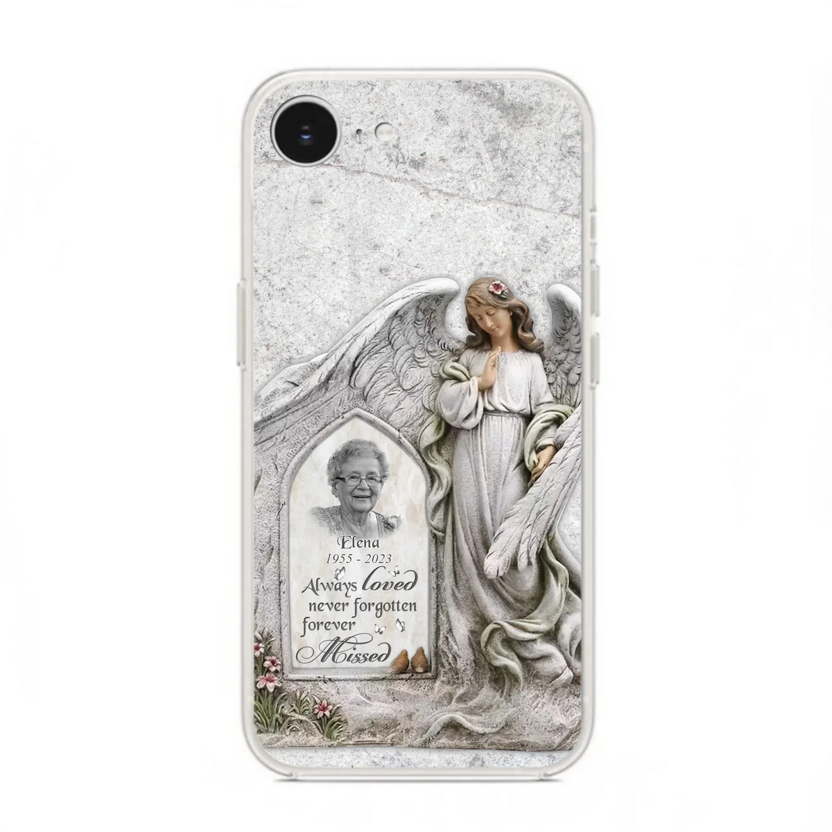 Custom Personalized Memorial Photo Phone Case - Memorial Gift Idea For Family Member - Always Loved Never Forgotten Forever Missed - Case For iPhone/Samsung