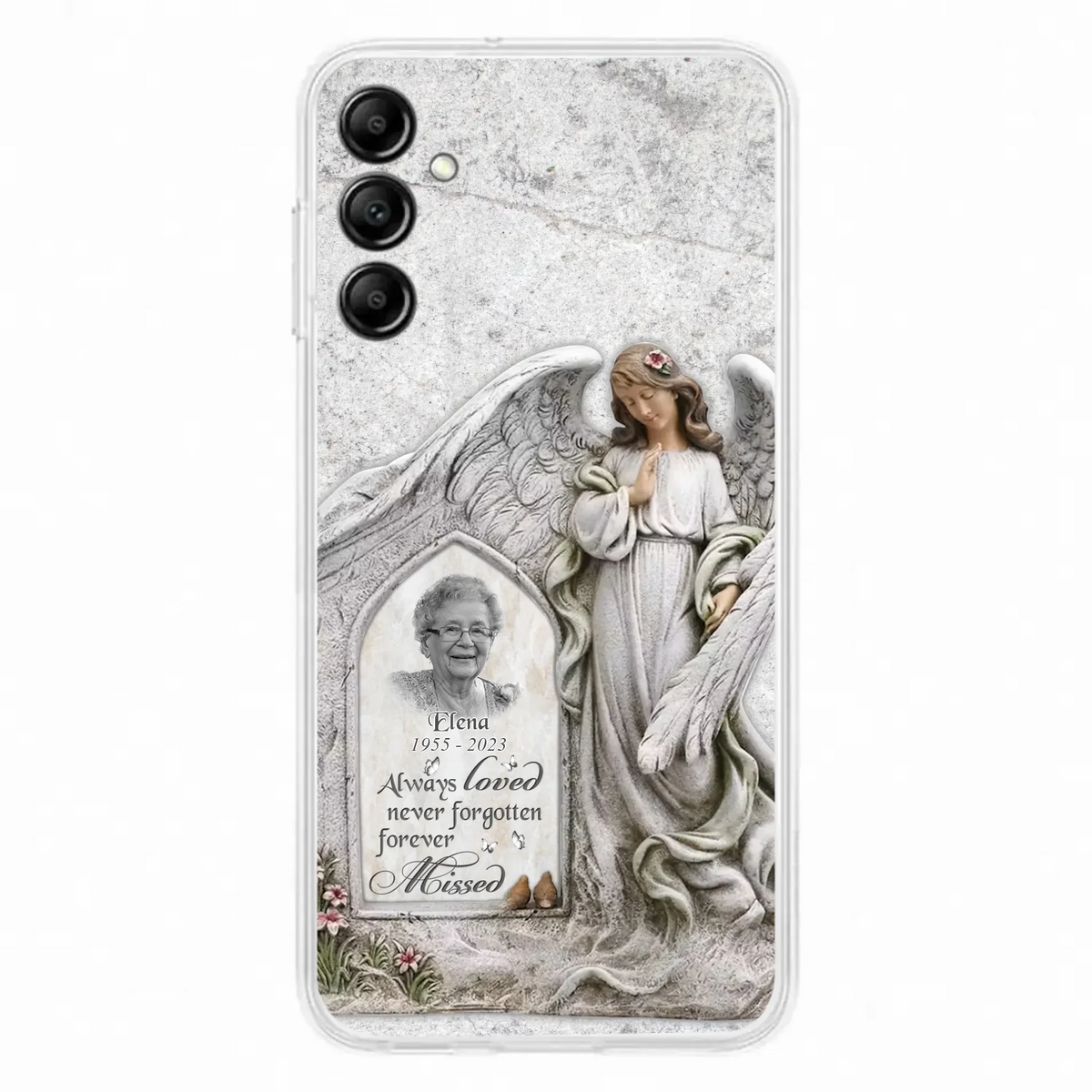 Custom Personalized Memorial Photo Phone Case - Memorial Gift Idea For Family Member - Always Loved Never Forgotten Forever Missed - Case For iPhone/Samsung