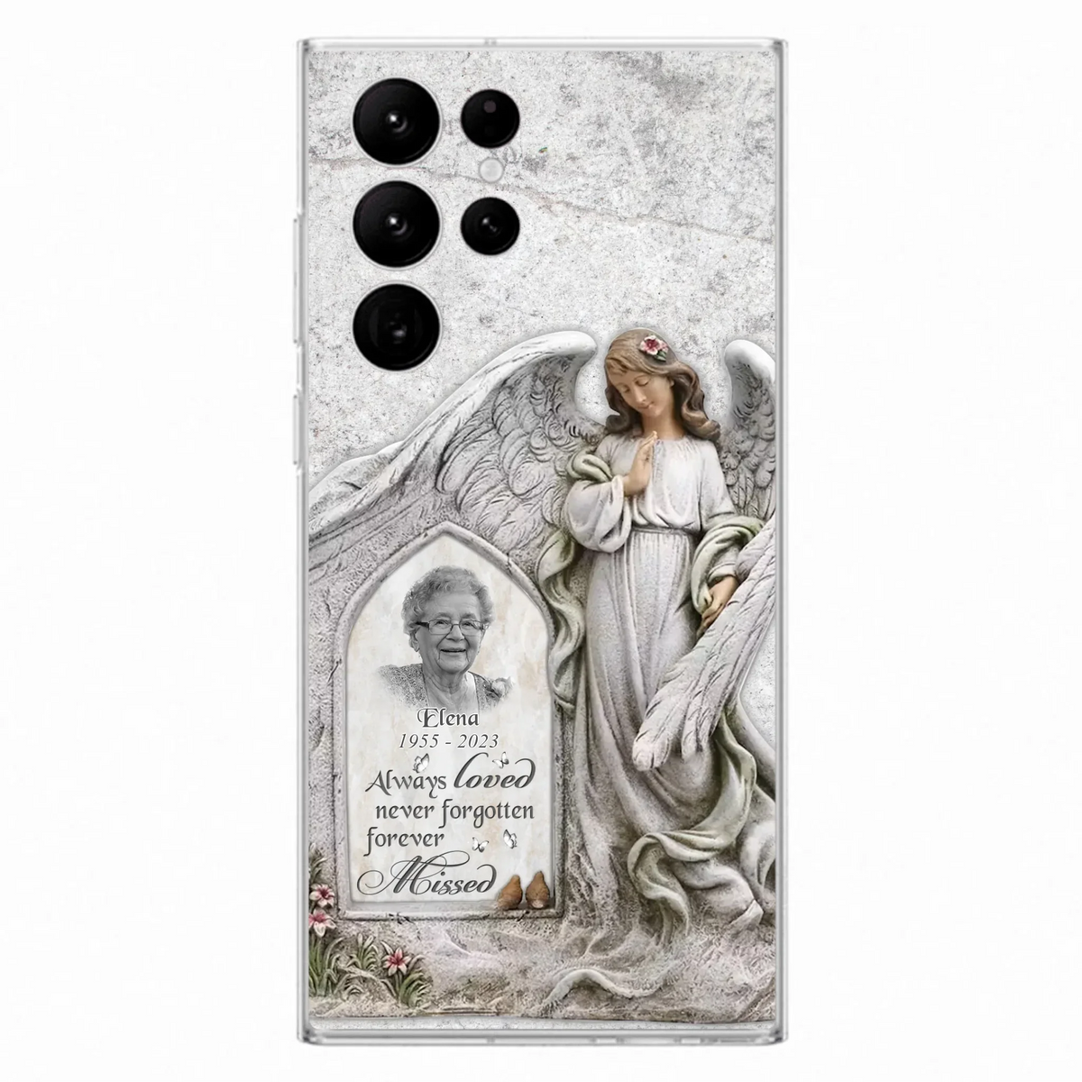 Custom Personalized Memorial Photo Phone Case - Memorial Gift Idea For Family Member - Always Loved Never Forgotten Forever Missed - Case For iPhone/Samsung