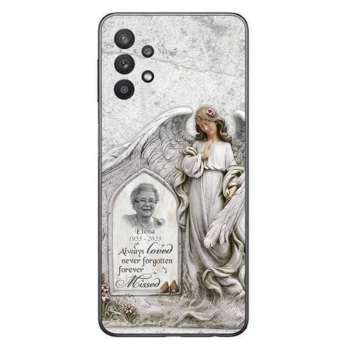 Custom Personalized Memorial Photo Phone Case - Memorial Gift Idea For Family Member - Always Loved Never Forgotten Forever Missed - Case For iPhone/Samsung