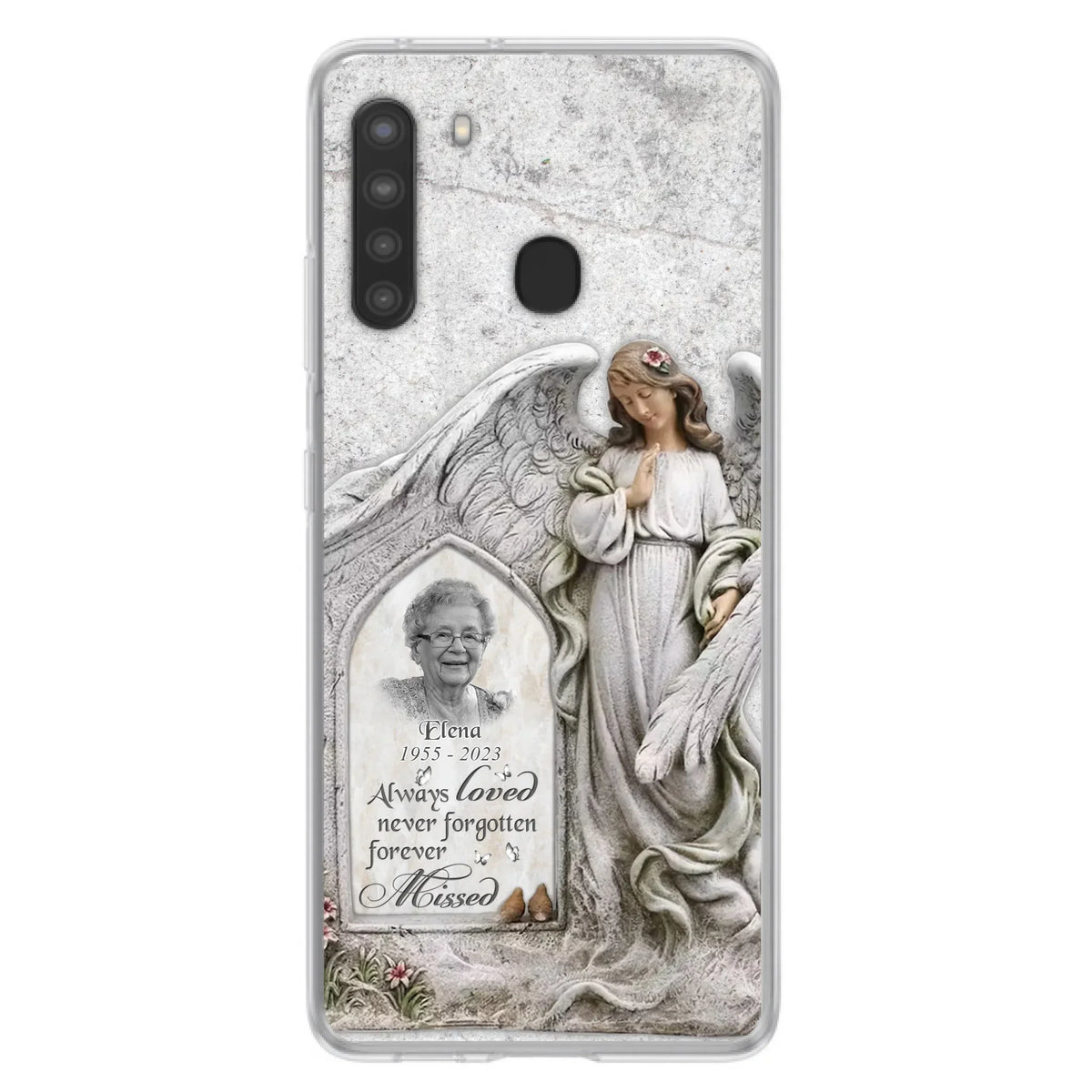 Custom Personalized Memorial Photo Phone Case - Memorial Gift Idea For Family Member - Always Loved Never Forgotten Forever Missed - Case For iPhone/Samsung