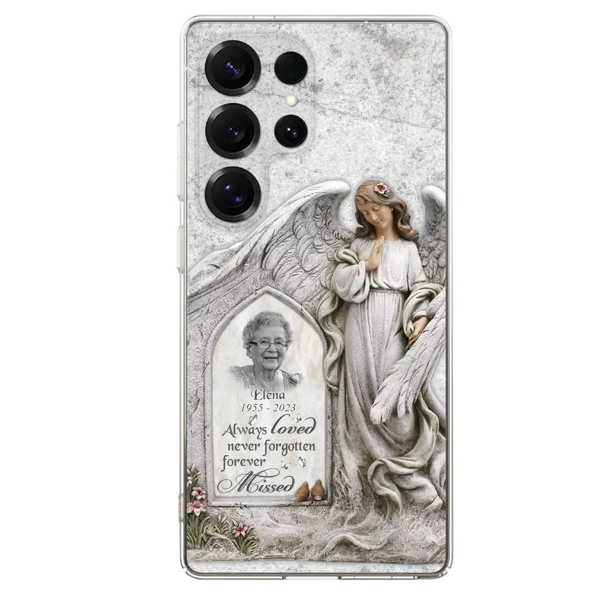 Custom Personalized Memorial Photo Phone Case - Memorial Gift Idea For Family Member - Always Loved Never Forgotten Forever Missed - Case For iPhone/Samsung