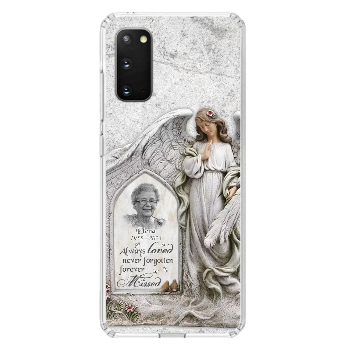 Custom Personalized Memorial Photo Phone Case - Memorial Gift Idea For Family Member - Always Loved Never Forgotten Forever Missed - Case For iPhone/Samsung