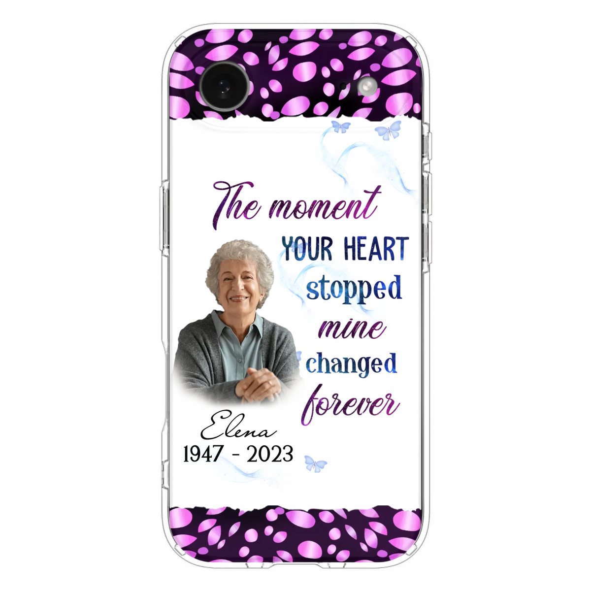 Custom Personalized Memorial Photo Phone Case - Memorial Gift For Family Member - Upload Photo - Case For iPhone/Samsung - The Moment Your Heart Stopped Mine Changed Forever