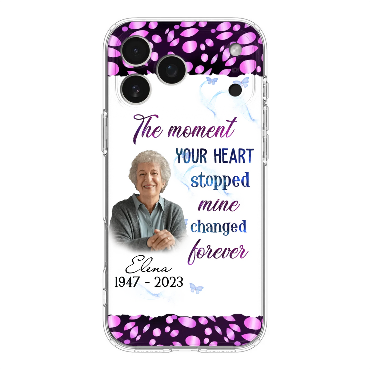 Custom Personalized Memorial Photo Phone Case - Memorial Gift For Family Member - Upload Photo - Case For iPhone/Samsung - The Moment Your Heart Stopped Mine Changed Forever
