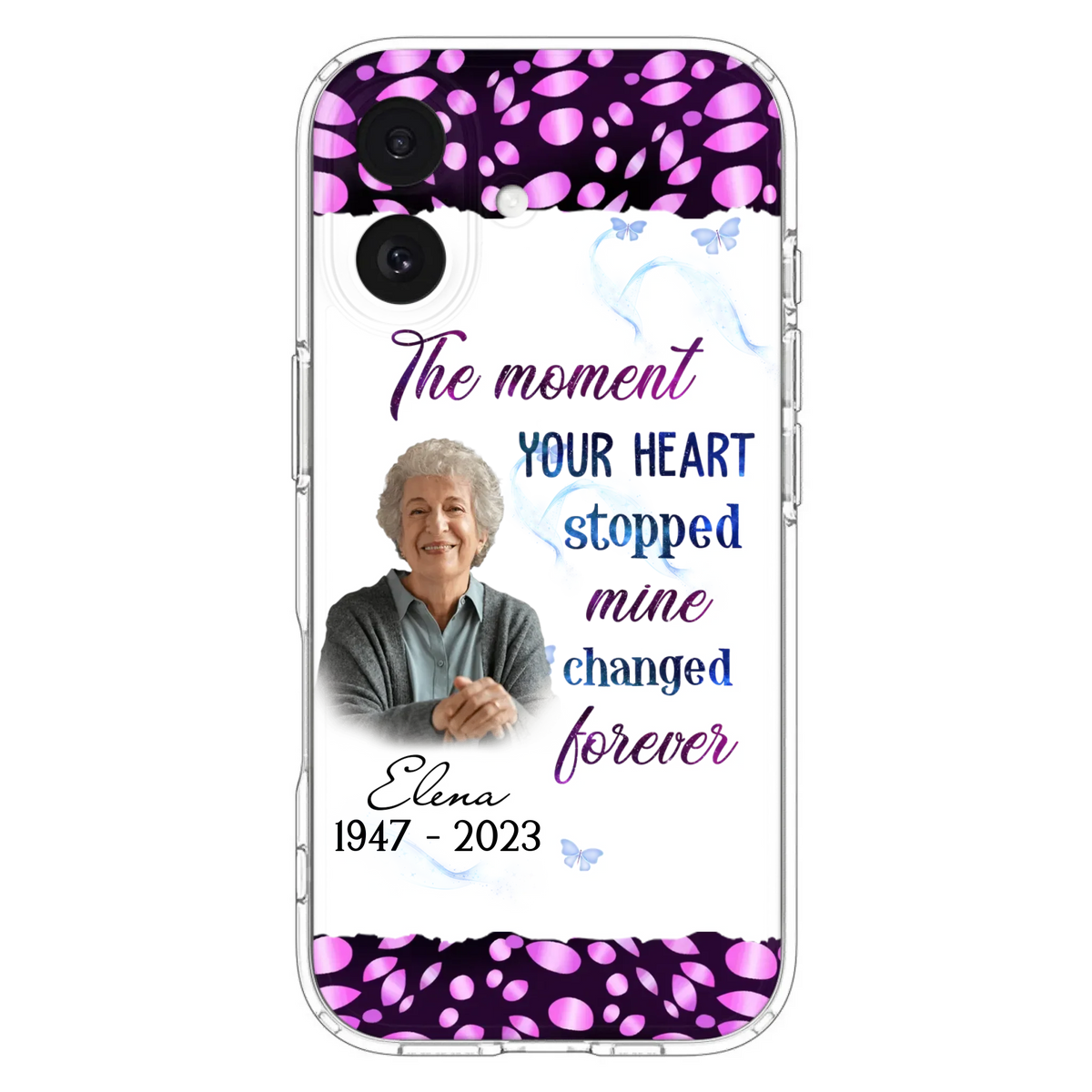 Custom Personalized Memorial Photo Phone Case - Memorial Gift For Family Member - Upload Photo - Case For iPhone/Samsung - The Moment Your Heart Stopped Mine Changed Forever