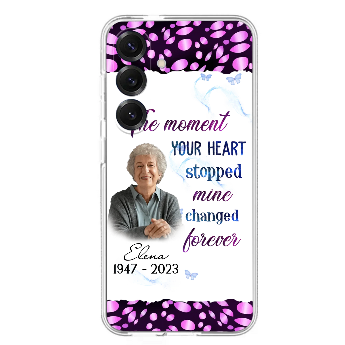 Custom Personalized Memorial Photo Phone Case - Memorial Gift For Family Member - Upload Photo - Case For iPhone/Samsung - The Moment Your Heart Stopped Mine Changed Forever