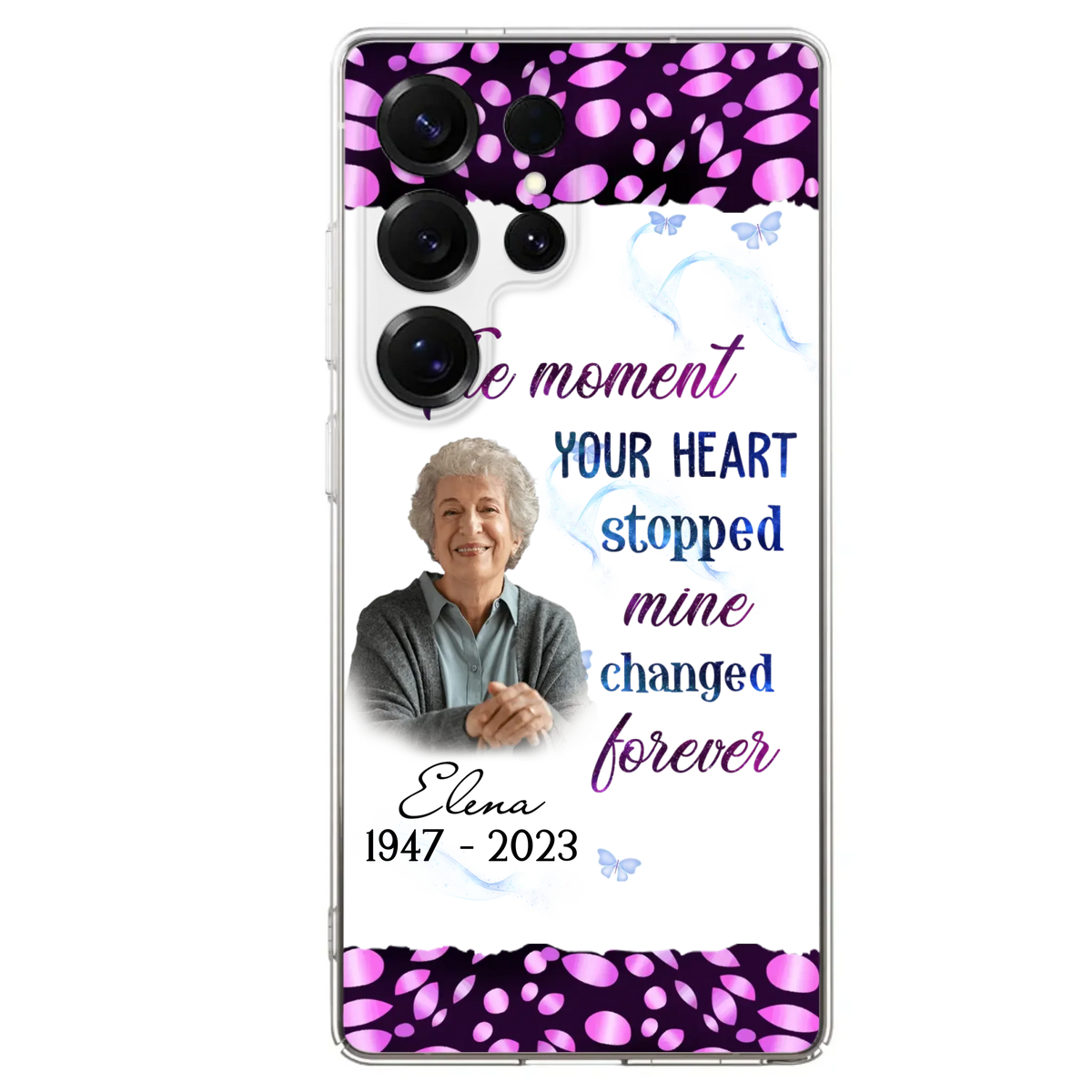 Custom Personalized Memorial Photo Phone Case - Memorial Gift For Family Member - Upload Photo - Case For iPhone/Samsung - The Moment Your Heart Stopped Mine Changed Forever