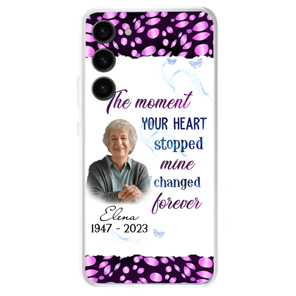 Custom Personalized Memorial Photo Phone Case - Memorial Gift For Family Member - Upload Photo - Case For iPhone/Samsung - The Moment Your Heart Stopped Mine Changed Forever