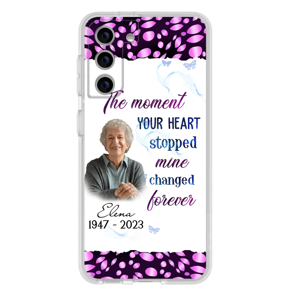Custom Personalized Memorial Photo Phone Case - Memorial Gift For Family Member - Upload Photo - Case For iPhone/Samsung - The Moment Your Heart Stopped Mine Changed Forever