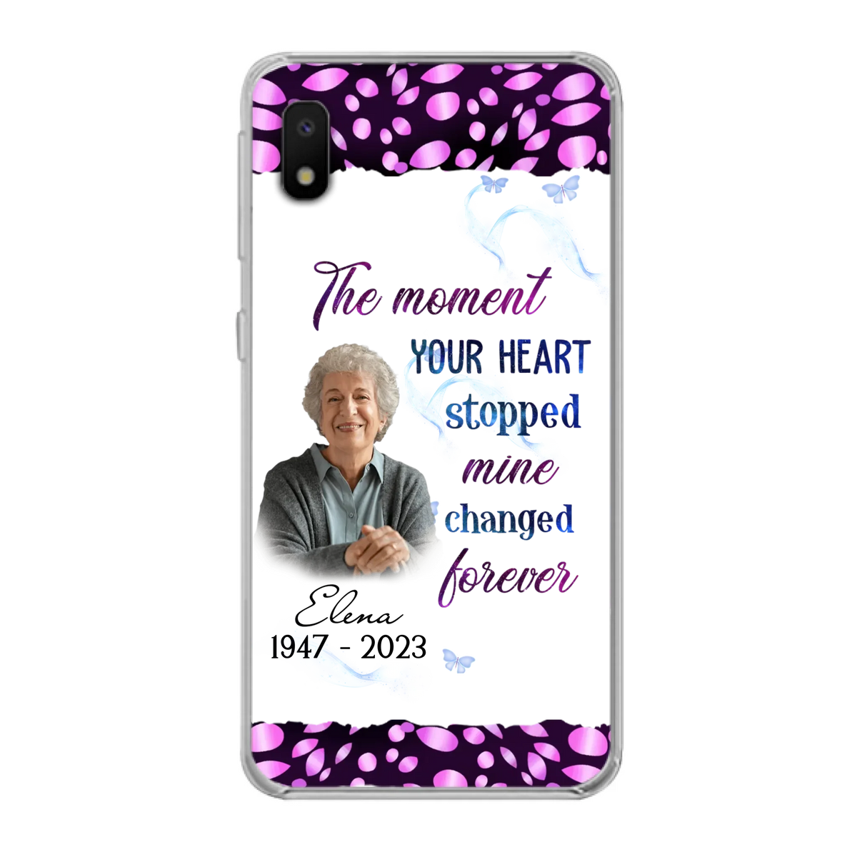 Custom Personalized Memorial Photo Phone Case - Memorial Gift For Family Member - Upload Photo - Case For iPhone/Samsung - The Moment Your Heart Stopped Mine Changed Forever