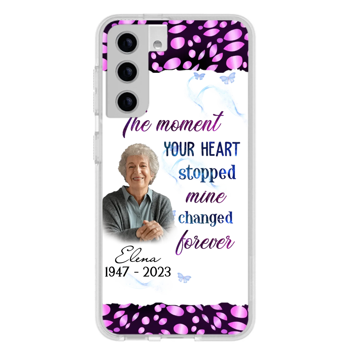 Custom Personalized Memorial Photo Phone Case - Memorial Gift For Family Member - Upload Photo - Case For iPhone/Samsung - The Moment Your Heart Stopped Mine Changed Forever