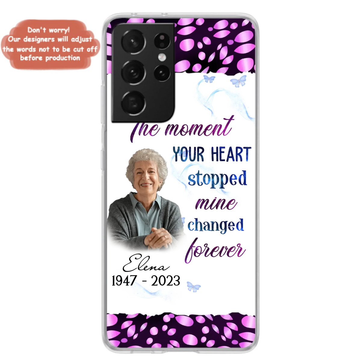 Custom Personalized Memorial Photo Phone Case - Memorial Gift For Family Member - Upload Photo - Case For iPhone/Samsung - The Moment Your Heart Stopped Mine Changed Forever