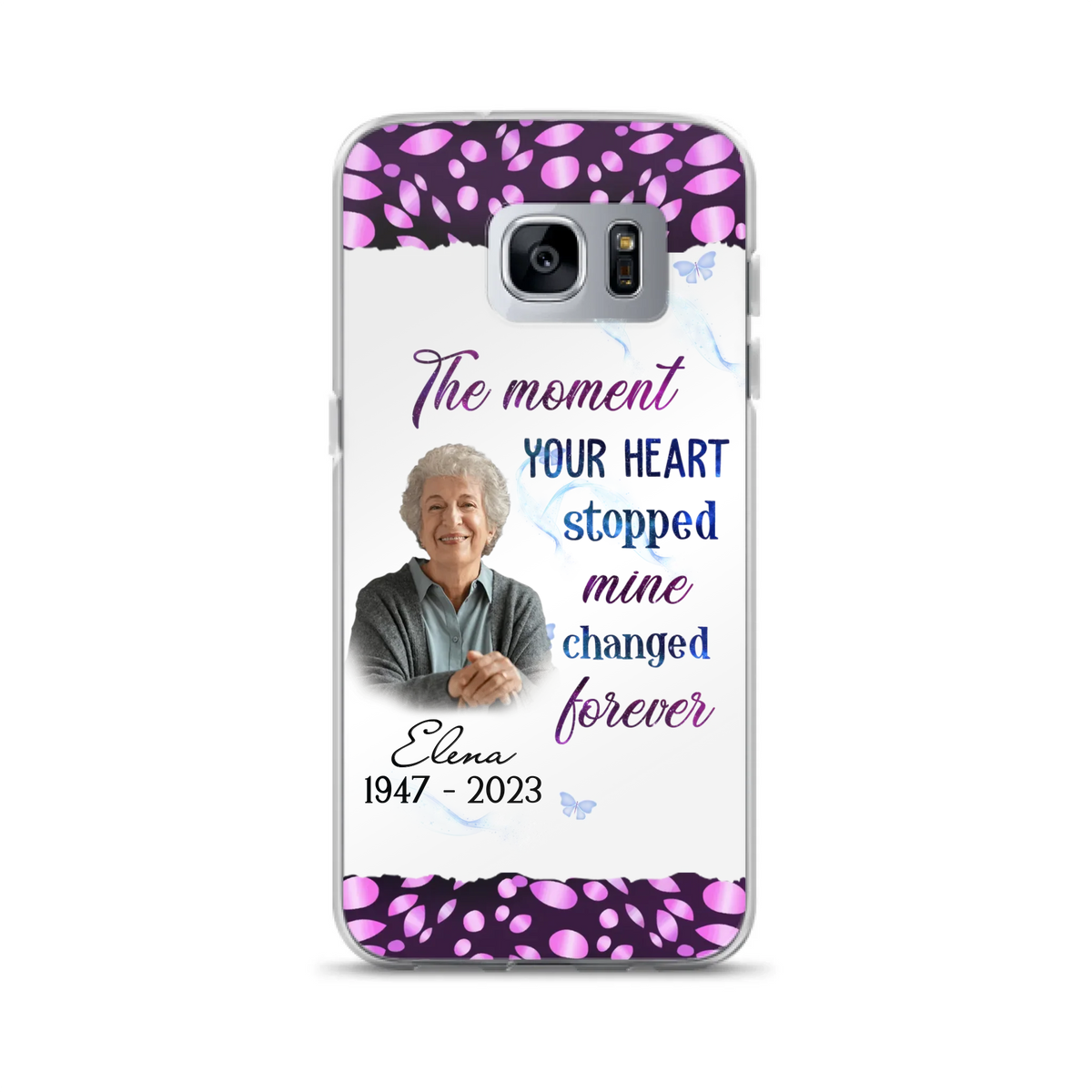 Custom Personalized Memorial Photo Phone Case - Memorial Gift For Family Member - Upload Photo - Case For iPhone/Samsung - The Moment Your Heart Stopped Mine Changed Forever