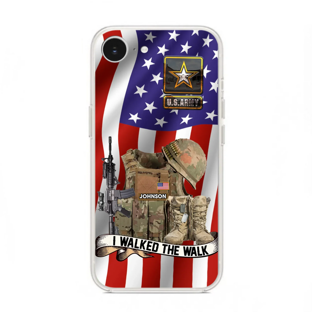 Custom Personalized Veteran US Flag Phone Case - Gift Idea For Veteran - Case For iPhone/ Samsung - I Walked The Walk