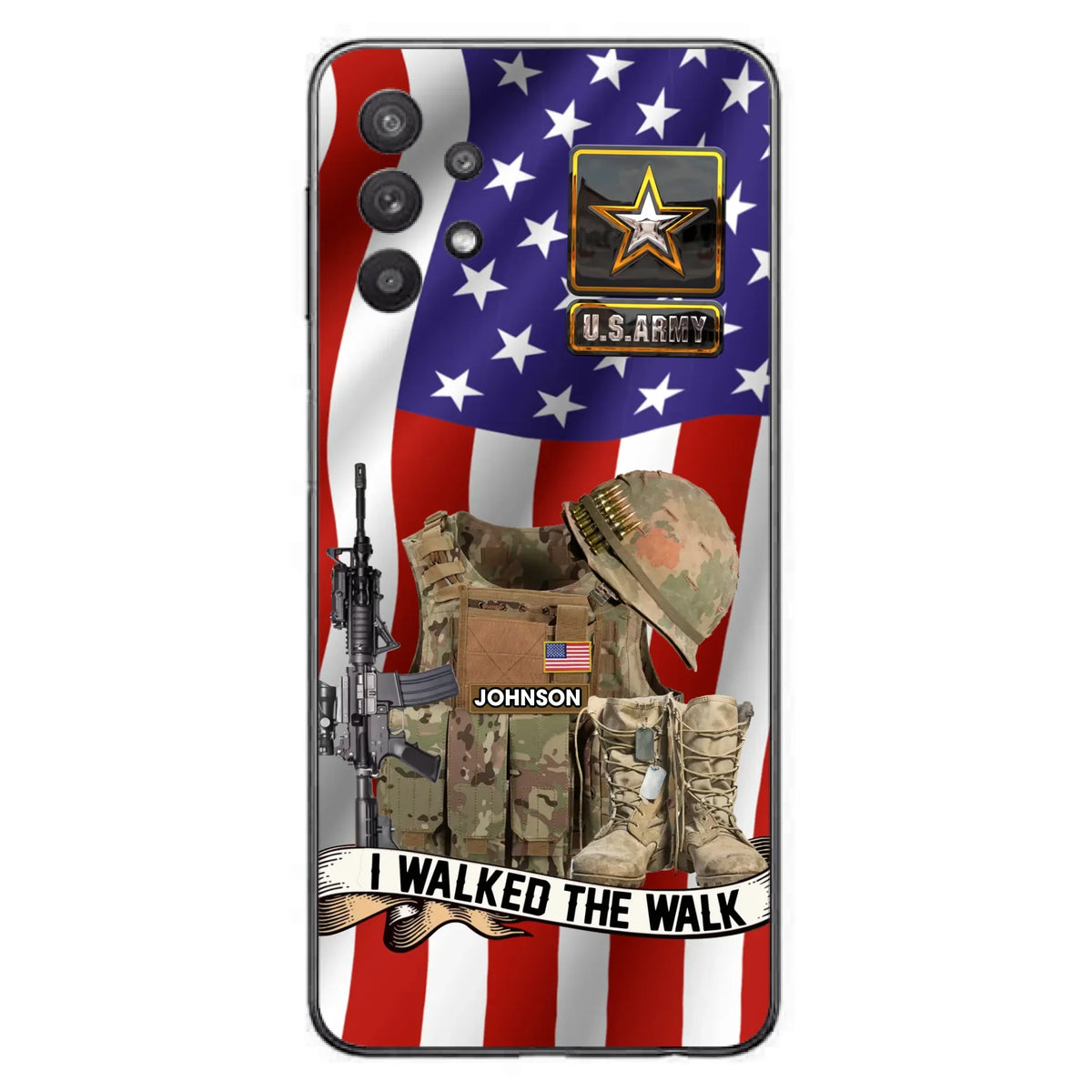 Custom Personalized Veteran US Flag Phone Case - Gift Idea For Veteran - Case For iPhone/ Samsung - I Walked The Walk