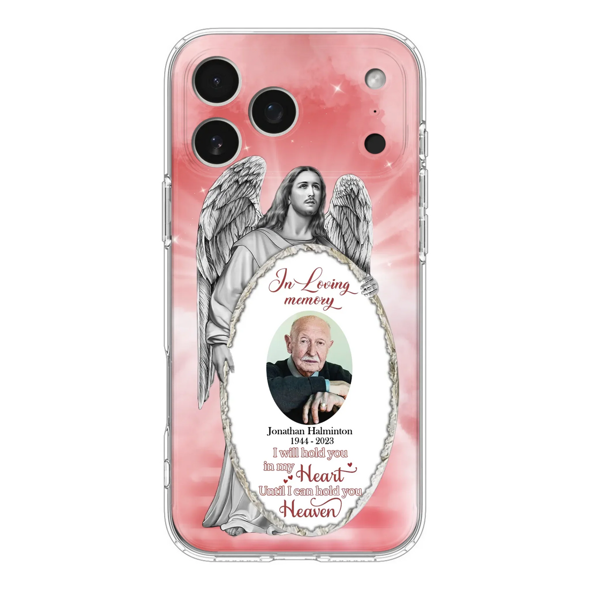 Custom Personalized Jesus Christ Memorial Photo Phone Case - Memorial Gift Idea For Family Member - I Will Hold You in My Heart Until I Can Hold You in Heaven - Case For iPhone/Samsung