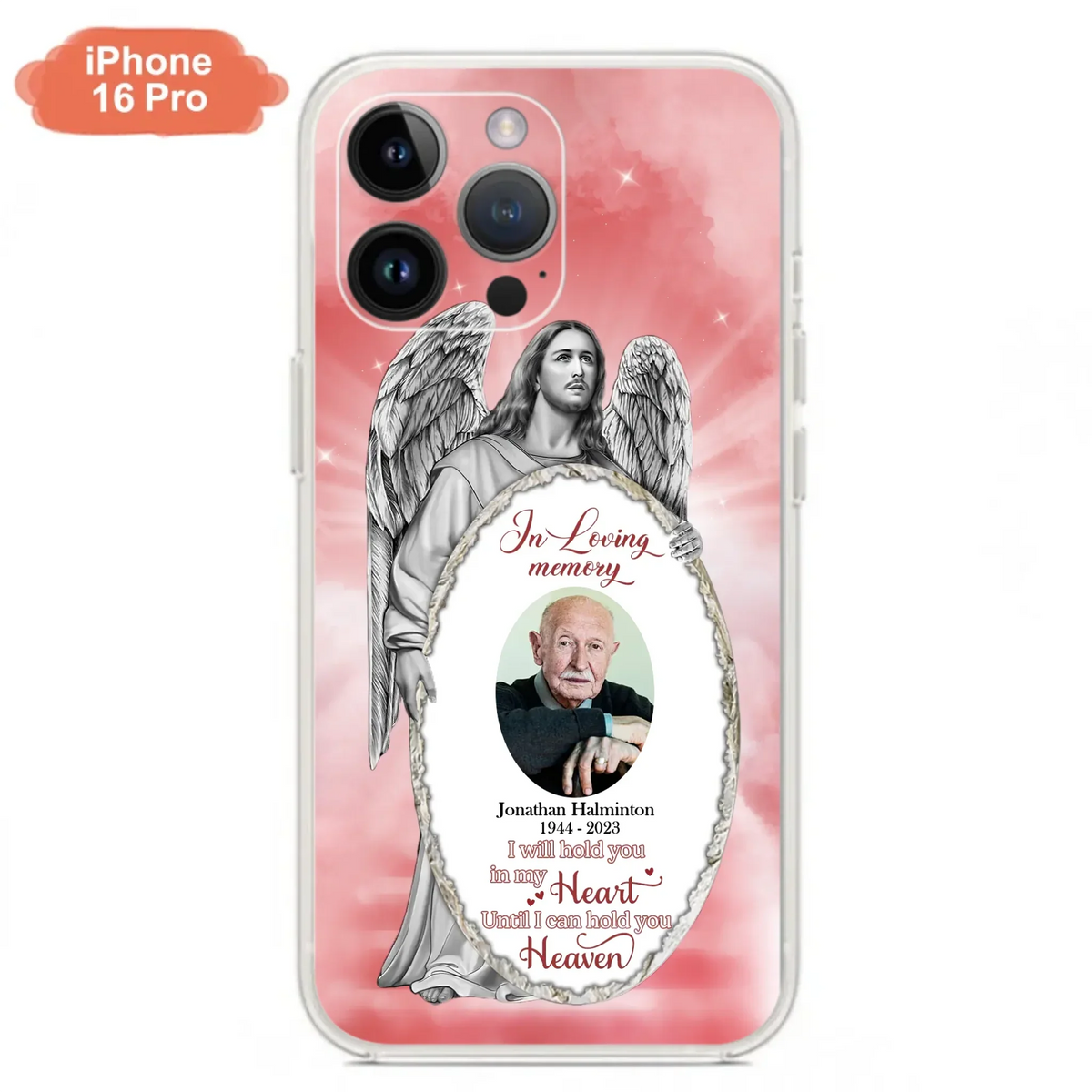 Custom Personalized Jesus Christ Memorial Photo Phone Case - Memorial Gift Idea For Family Member - I Will Hold You in My Heart Until I Can Hold You in Heaven - Case For iPhone/Samsung