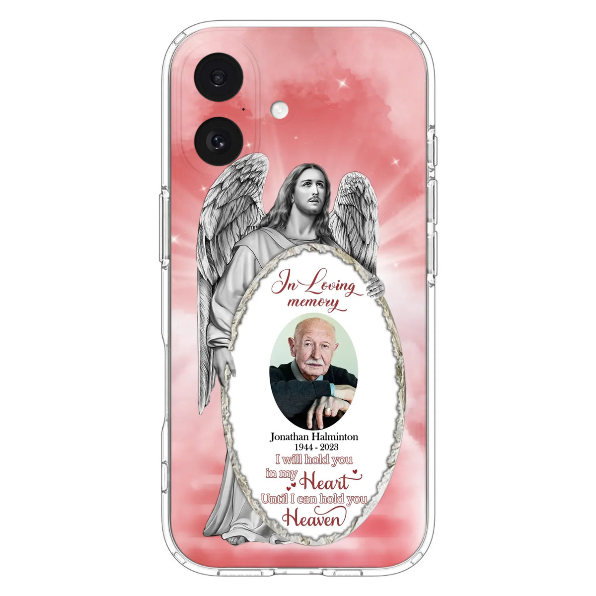 Custom Personalized Jesus Christ Memorial Photo Phone Case - Memorial Gift Idea For Family Member - I Will Hold You in My Heart Until I Can Hold You in Heaven - Case For iPhone/Samsung