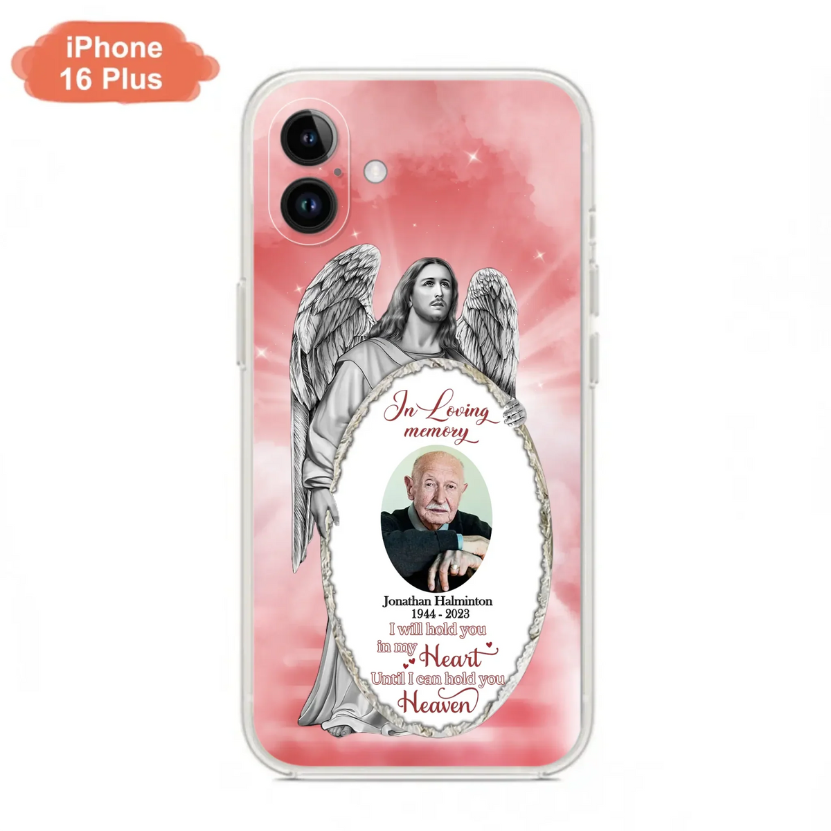 Custom Personalized Jesus Christ Memorial Photo Phone Case - Memorial Gift Idea For Family Member - I Will Hold You in My Heart Until I Can Hold You in Heaven - Case For iPhone/Samsung