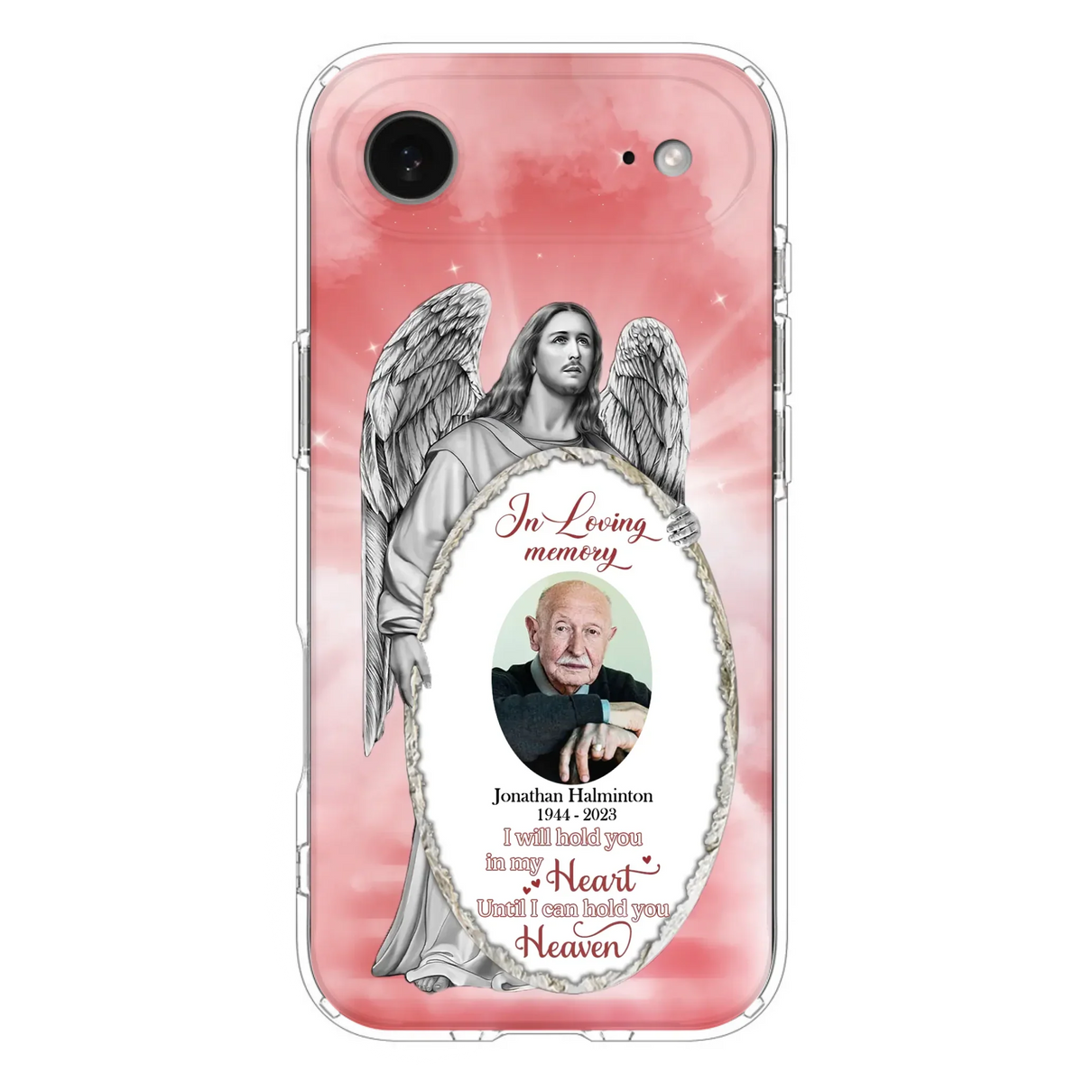 Custom Personalized Jesus Christ Memorial Photo Phone Case - Memorial Gift Idea For Family Member - I Will Hold You in My Heart Until I Can Hold You in Heaven - Case For iPhone/Samsung