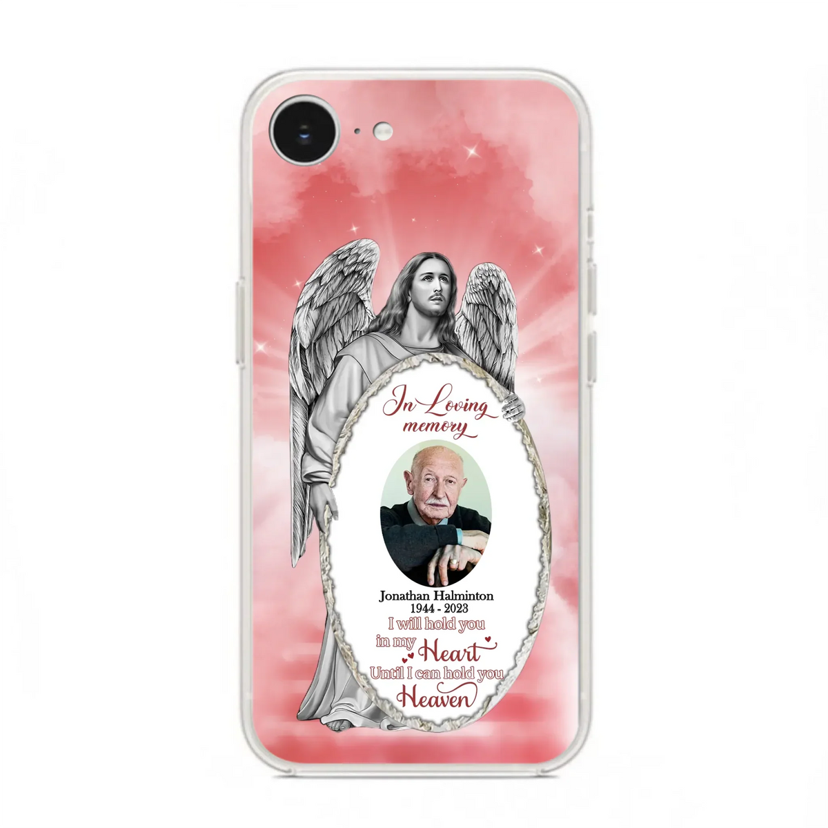 Custom Personalized Jesus Christ Memorial Photo Phone Case - Memorial Gift Idea For Family Member - I Will Hold You in My Heart Until I Can Hold You in Heaven - Case For iPhone/Samsung