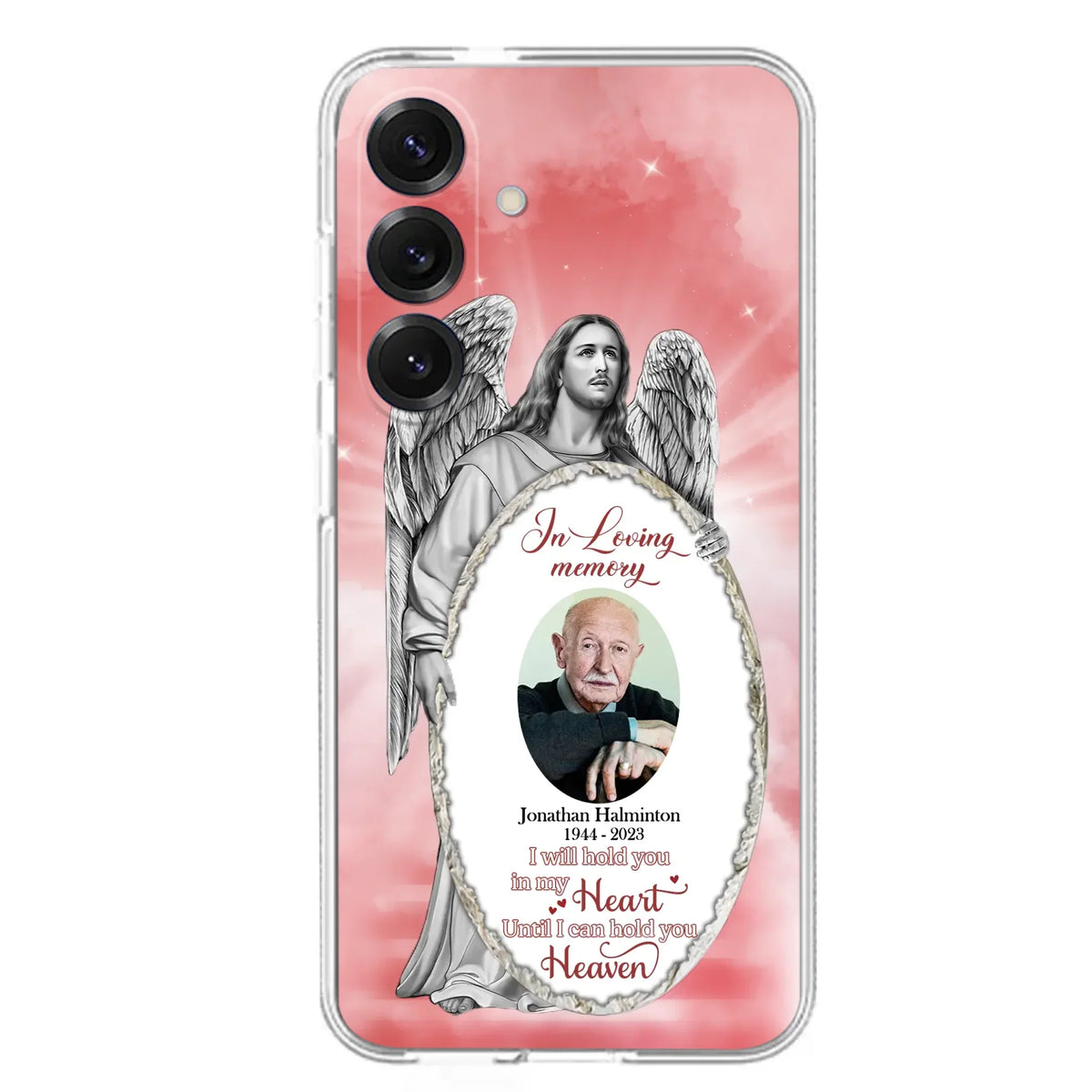 Custom Personalized Jesus Christ Memorial Photo Phone Case - Memorial Gift Idea For Family Member - I Will Hold You in My Heart Until I Can Hold You in Heaven - Case For iPhone/Samsung