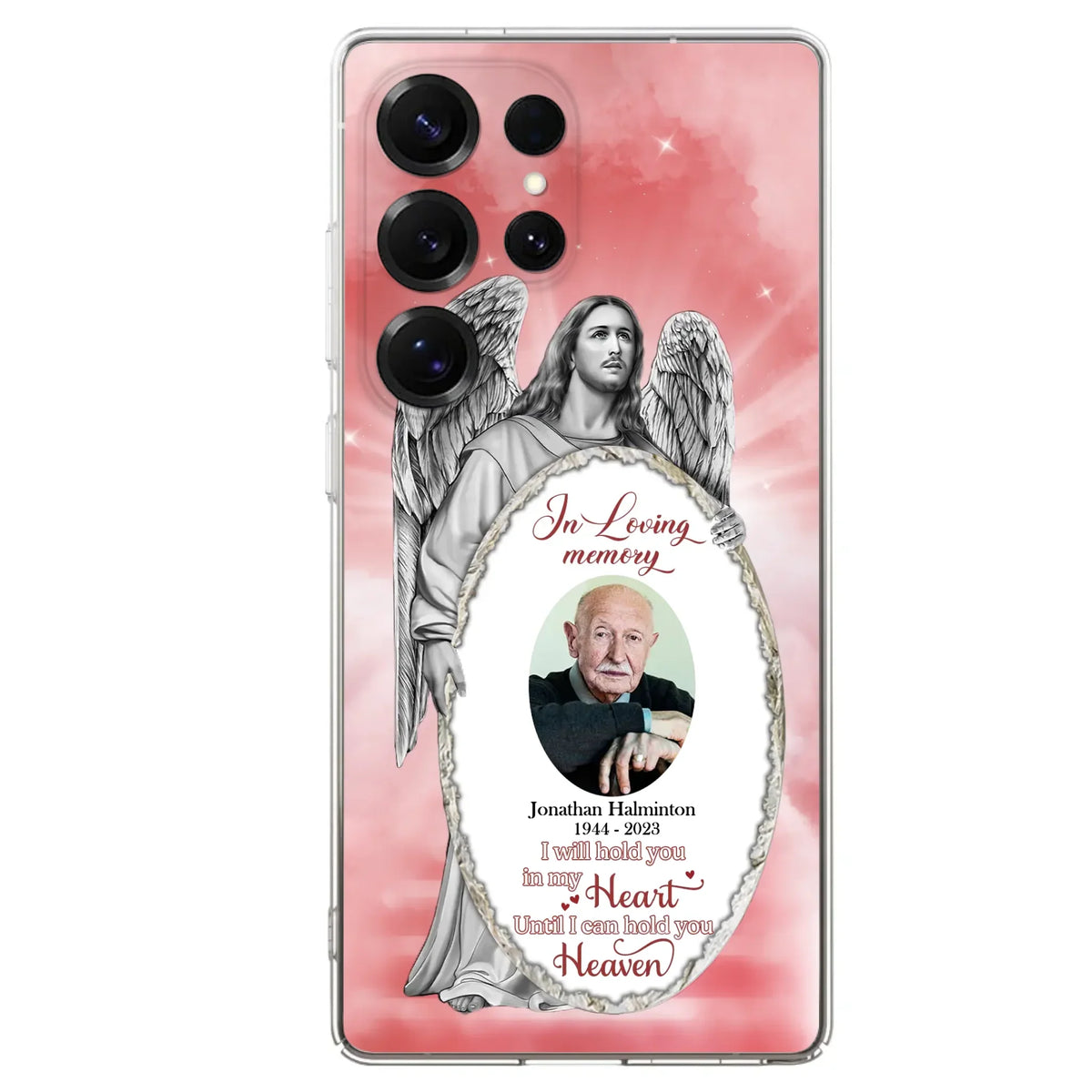 Custom Personalized Jesus Christ Memorial Photo Phone Case - Memorial Gift Idea For Family Member - I Will Hold You in My Heart Until I Can Hold You in Heaven - Case For iPhone/Samsung