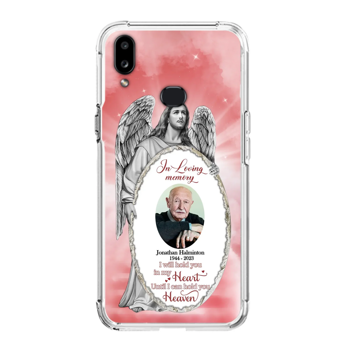 Custom Personalized Jesus Christ Memorial Photo Phone Case - Memorial Gift Idea For Family Member - I Will Hold You in My Heart Until I Can Hold You in Heaven - Case For iPhone/Samsung