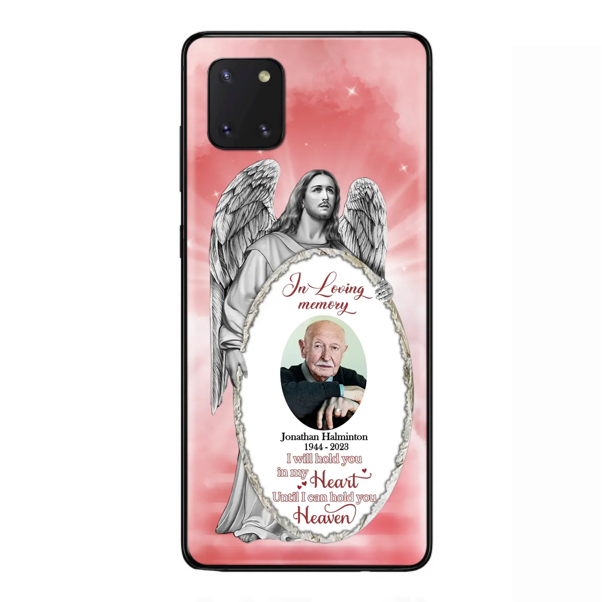 Custom Personalized Jesus Christ Memorial Photo Phone Case - Memorial Gift Idea For Family Member - I Will Hold You in My Heart Until I Can Hold You in Heaven - Case For iPhone/Samsung