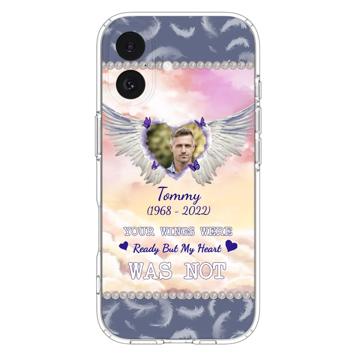 Custom Personalized Memorial Photo Phone Case - Memorial Gift Idea for Family - Your Wings Were Ready But My Heart Was Not - Case For iPhone/Samsung