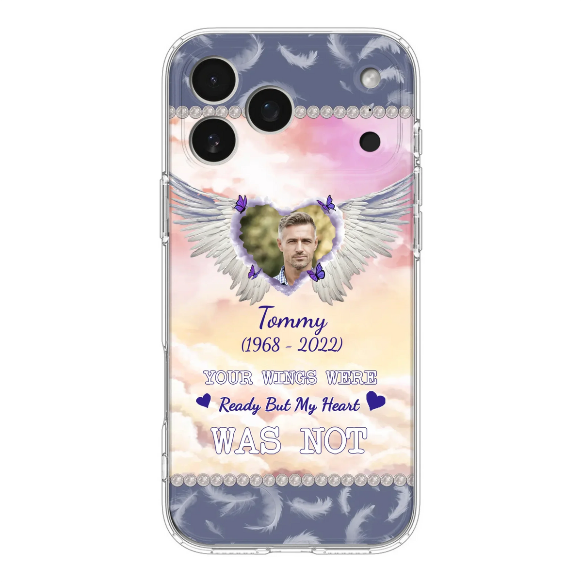 Custom Personalized Memorial Photo Phone Case - Memorial Gift Idea for Family - Your Wings Were Ready But My Heart Was Not - Case For iPhone/Samsung
