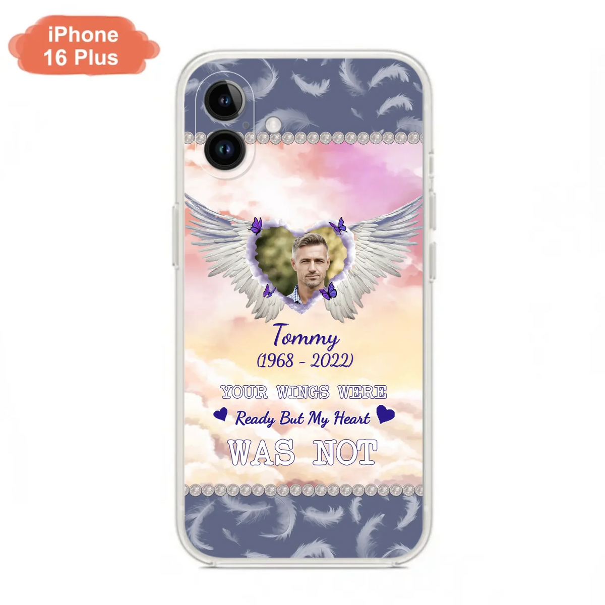 Custom Personalized Memorial Photo Phone Case - Memorial Gift Idea for Family - Your Wings Were Ready But My Heart Was Not - Case For iPhone/Samsung