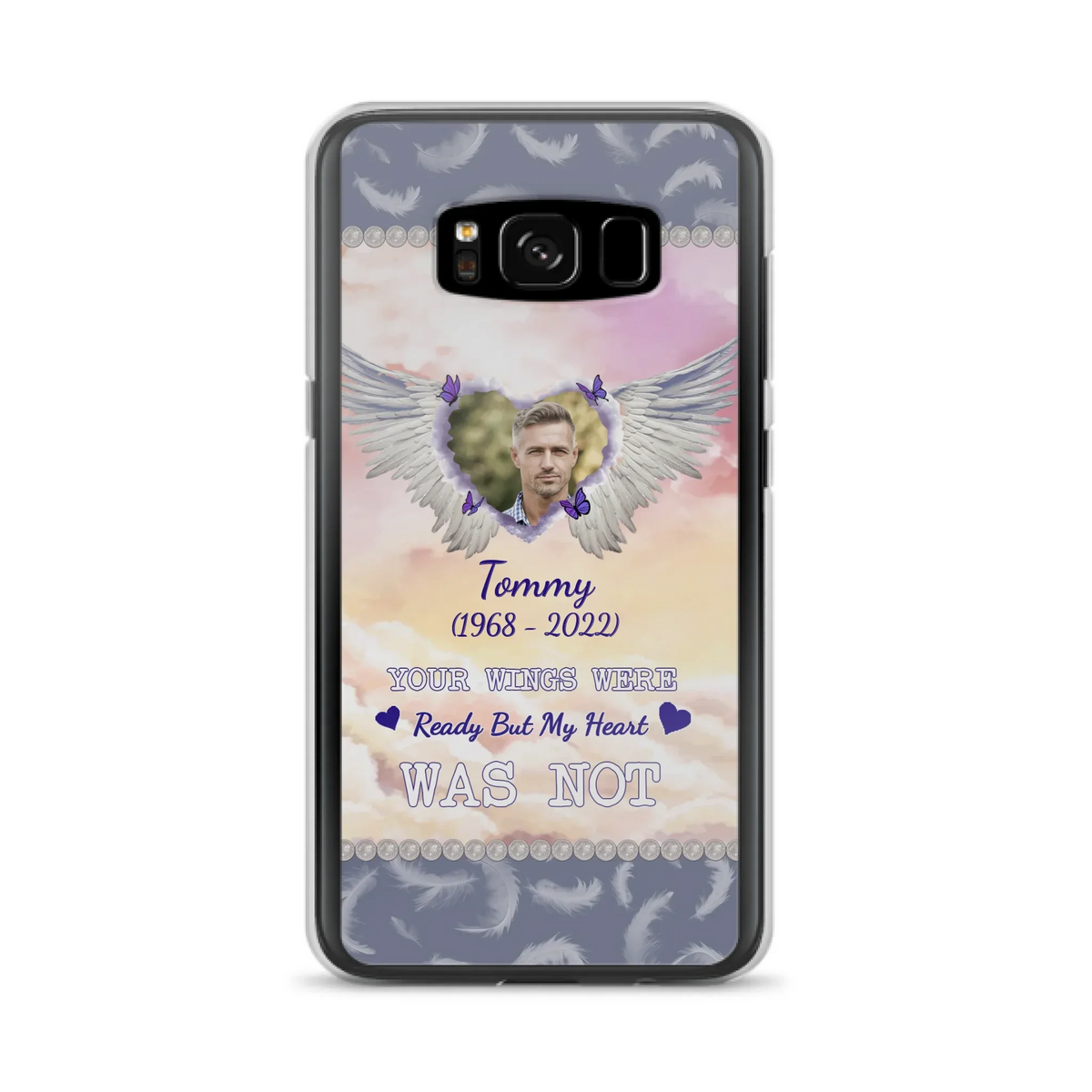 Custom Personalized Memorial Photo Phone Case - Memorial Gift Idea for Family - Your Wings Were Ready But My Heart Was Not - Case For iPhone/Samsung