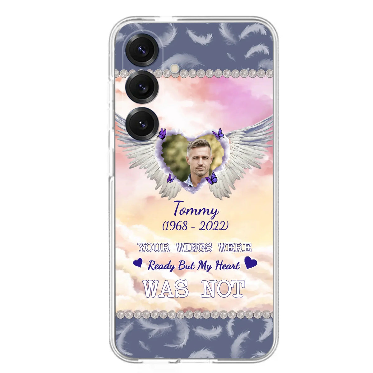 Custom Personalized Memorial Photo Phone Case - Memorial Gift Idea for Family - Your Wings Were Ready But My Heart Was Not - Case For iPhone/Samsung