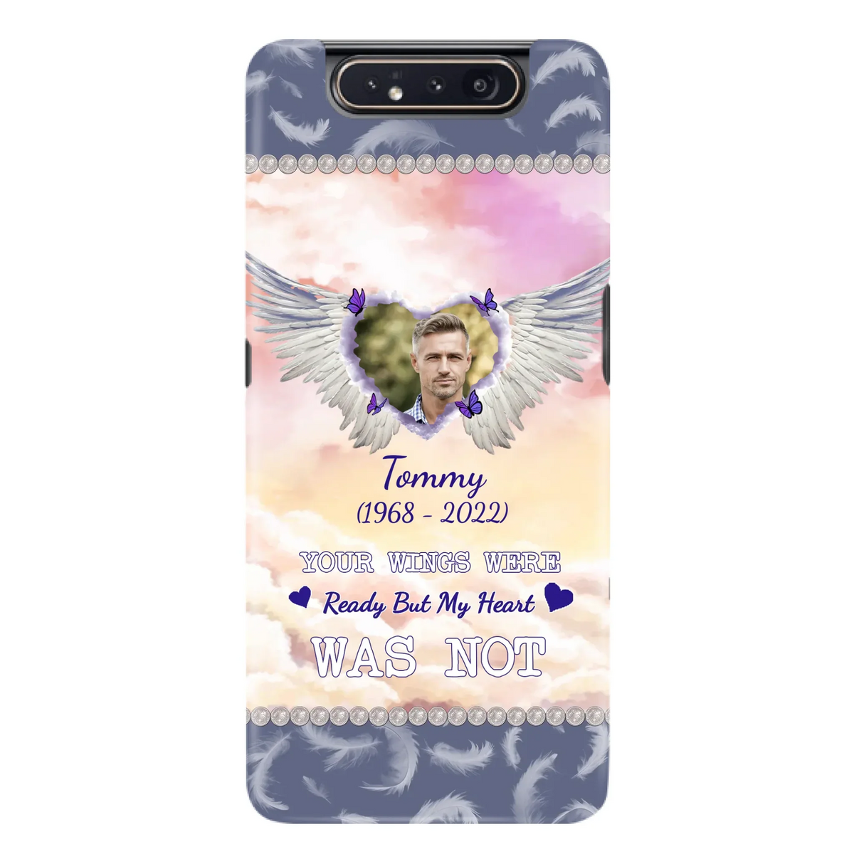 Custom Personalized Memorial Photo Phone Case - Memorial Gift Idea for Family - Your Wings Were Ready But My Heart Was Not - Case For iPhone/Samsung