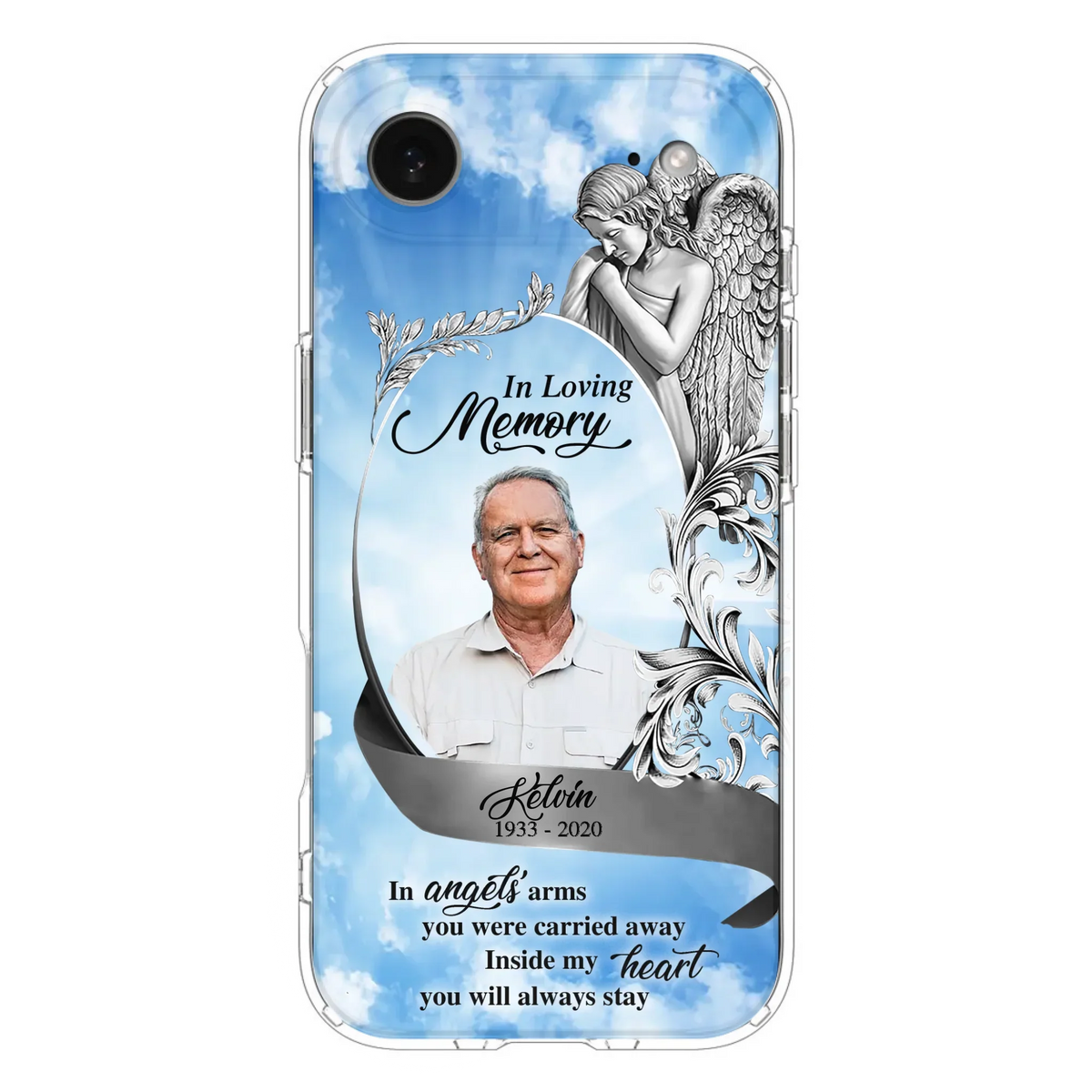 Custom Personalized Memorial Photo Phone Case - Memorial Gift Idea for Family - Inside My Heart You Will Always Stay - Case For iPhone/Samsung