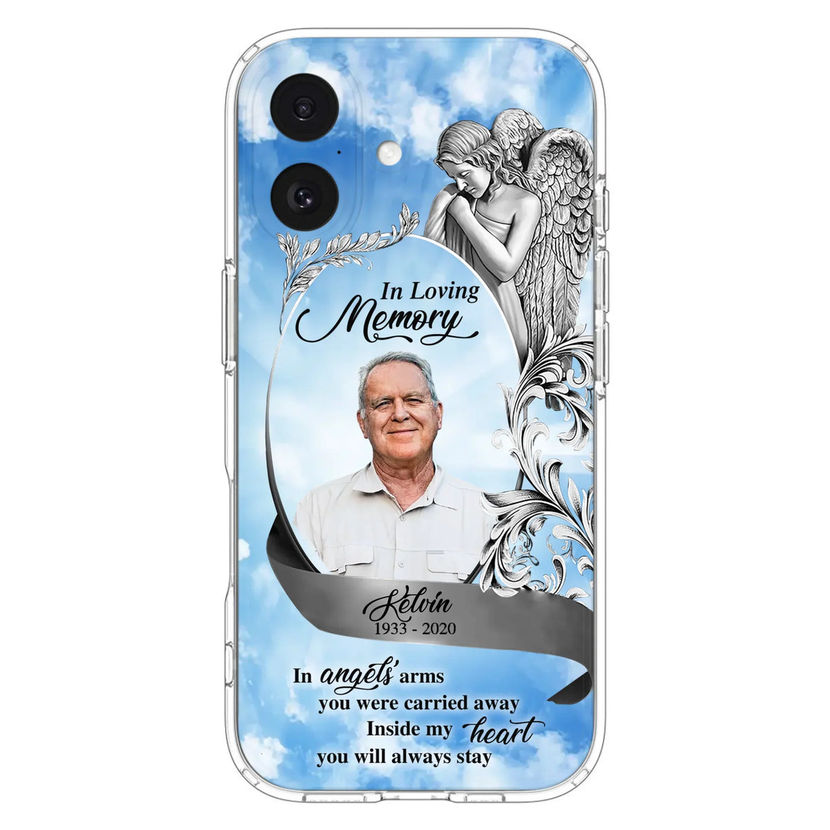 Custom Personalized Memorial Photo Phone Case - Memorial Gift Idea for Family - Inside My Heart You Will Always Stay - Case For iPhone/Samsung